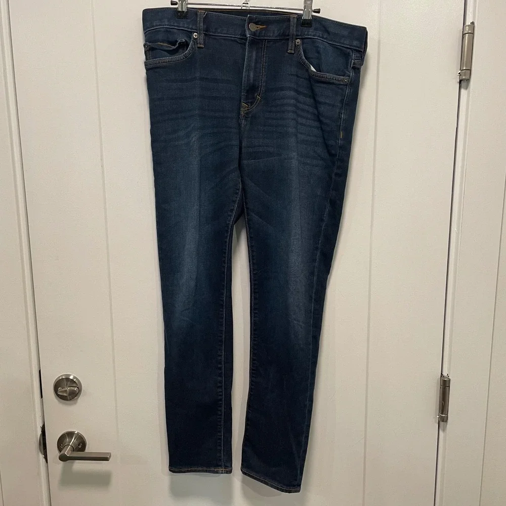 Banana Republic Mens Travel Jeans Skinny Fit Dark Wash Denim Pants 34x32